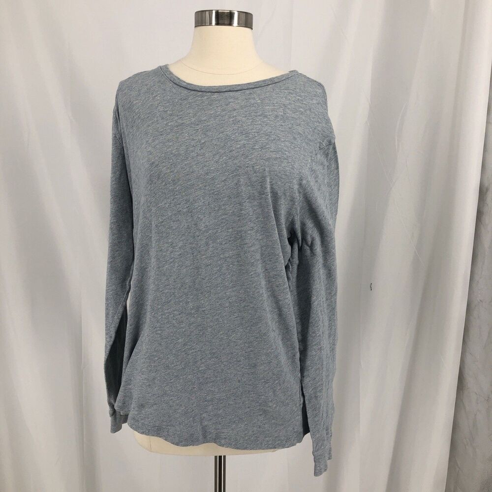 J.Crew Long-sleeve vintage cotton Round neck tee Shirt Basics Large Heather Blue